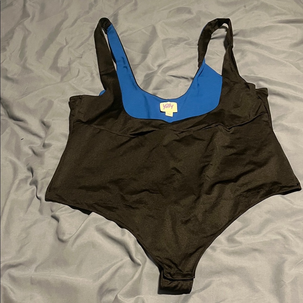 YITTY Black and Blue Shapewear Bodysuit